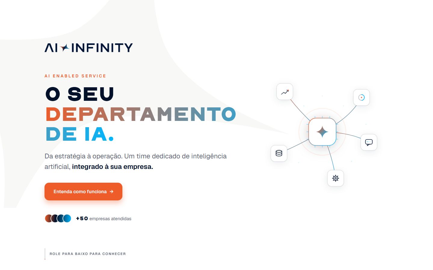 Abertura da p&aacute;gina da AI Infinity
