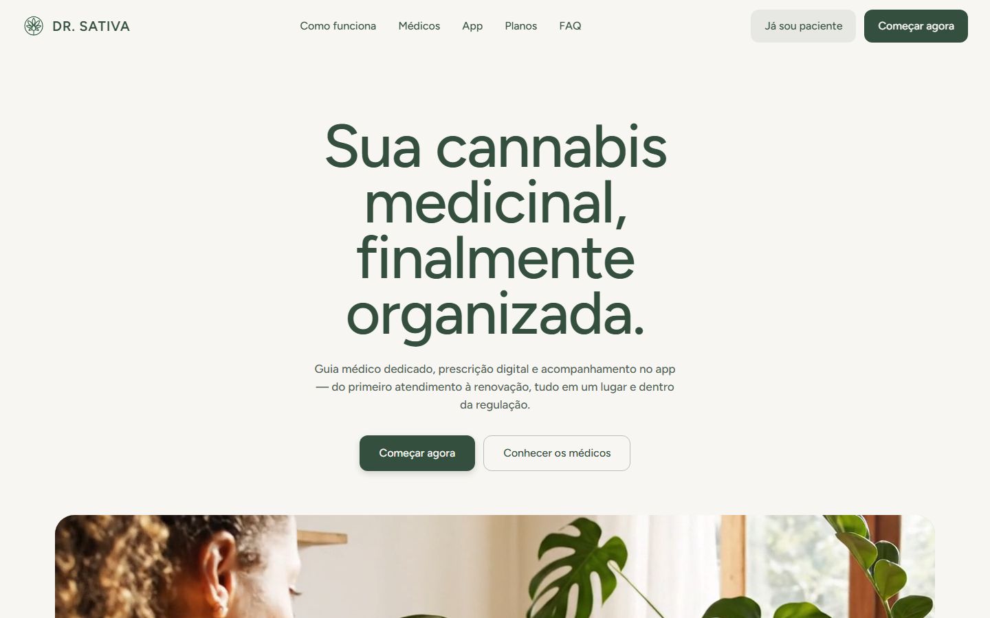Abertura da p&aacute;gina da Dr. Sativa