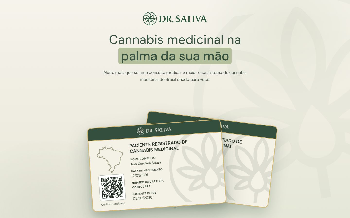 Abertura da p&aacute;gina da Dr. Sativa